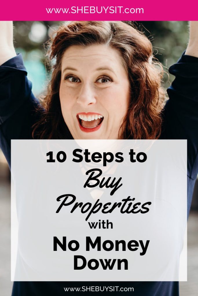 Image of Whitney with arms celebrating, "10 Steps to Buy Properties with No Money Down"