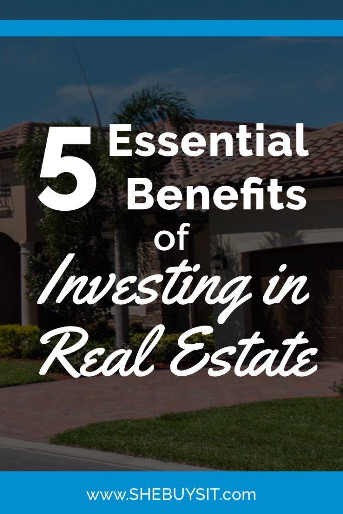 image of suburban houses; "5 Essential Benefits of Investing in Real Estate"